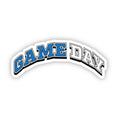 Load image into Gallery viewer, Game Day Blue White Sports Curved Text Sticker

