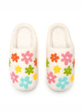 Load image into Gallery viewer, Indoor / Outdoor Slippers - Flowers w/ Hearts - White
