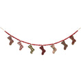 Load image into Gallery viewer, Wooden Plaid Christmas Stockings & Beads Garland

