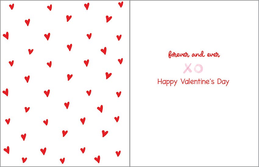 Valentine Greeting Card - Bright Hearts - Tic Tac Toe