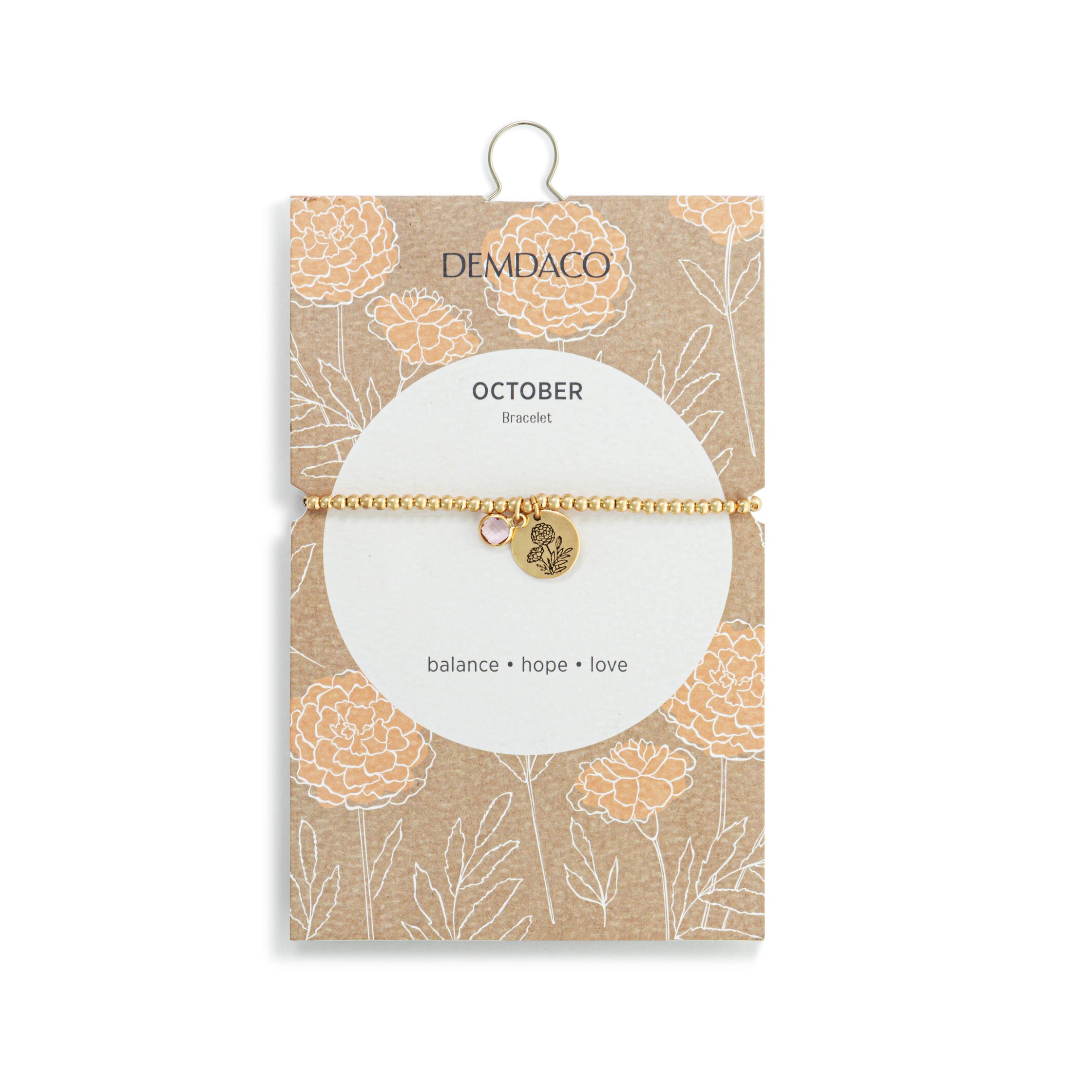 Birthstone Charm Bracelet - October