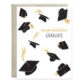 Load image into Gallery viewer, Graduation Greeting Card - Floating Grad Hats
