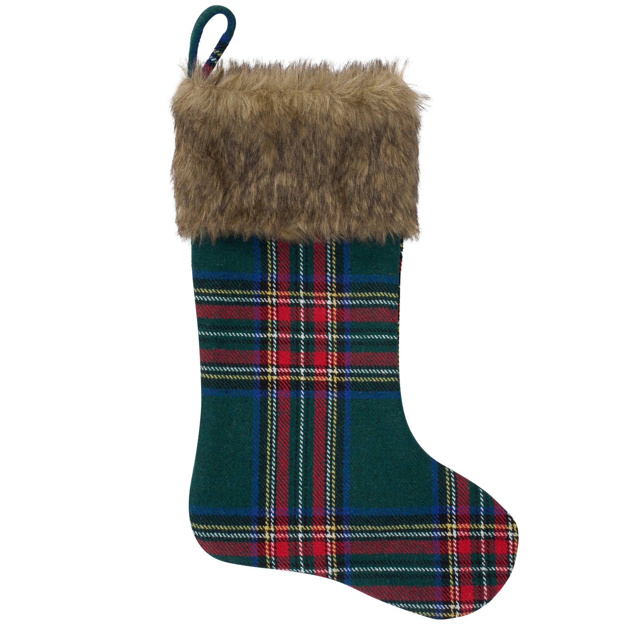 Cabin Christmas Plaid Stocking
