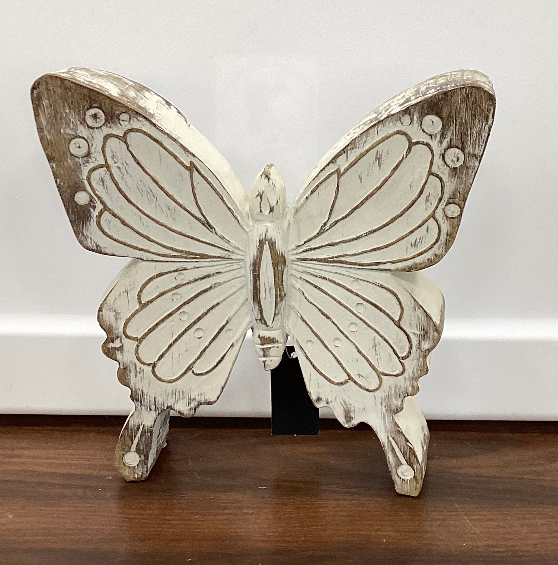 Whitewashed Resin Butterfly