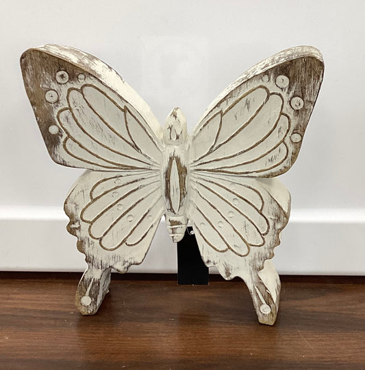 Whitewashed Resin Butterfly