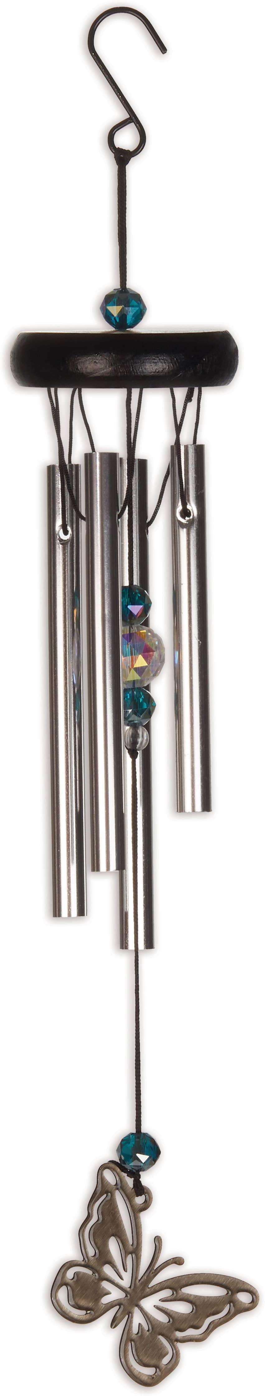 Blue Beaded Butterfly Wind Chime