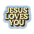 Load image into Gallery viewer, Jesus Loves You Text Faith Bible Sticker
