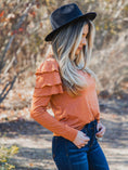 Load image into Gallery viewer, Aida Ruffle Shoulder Long Sleeve Top
