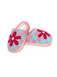 Load image into Gallery viewer, Indoor / Outdoor Slippers - Kids- Checker w/Red Flower -Pink
