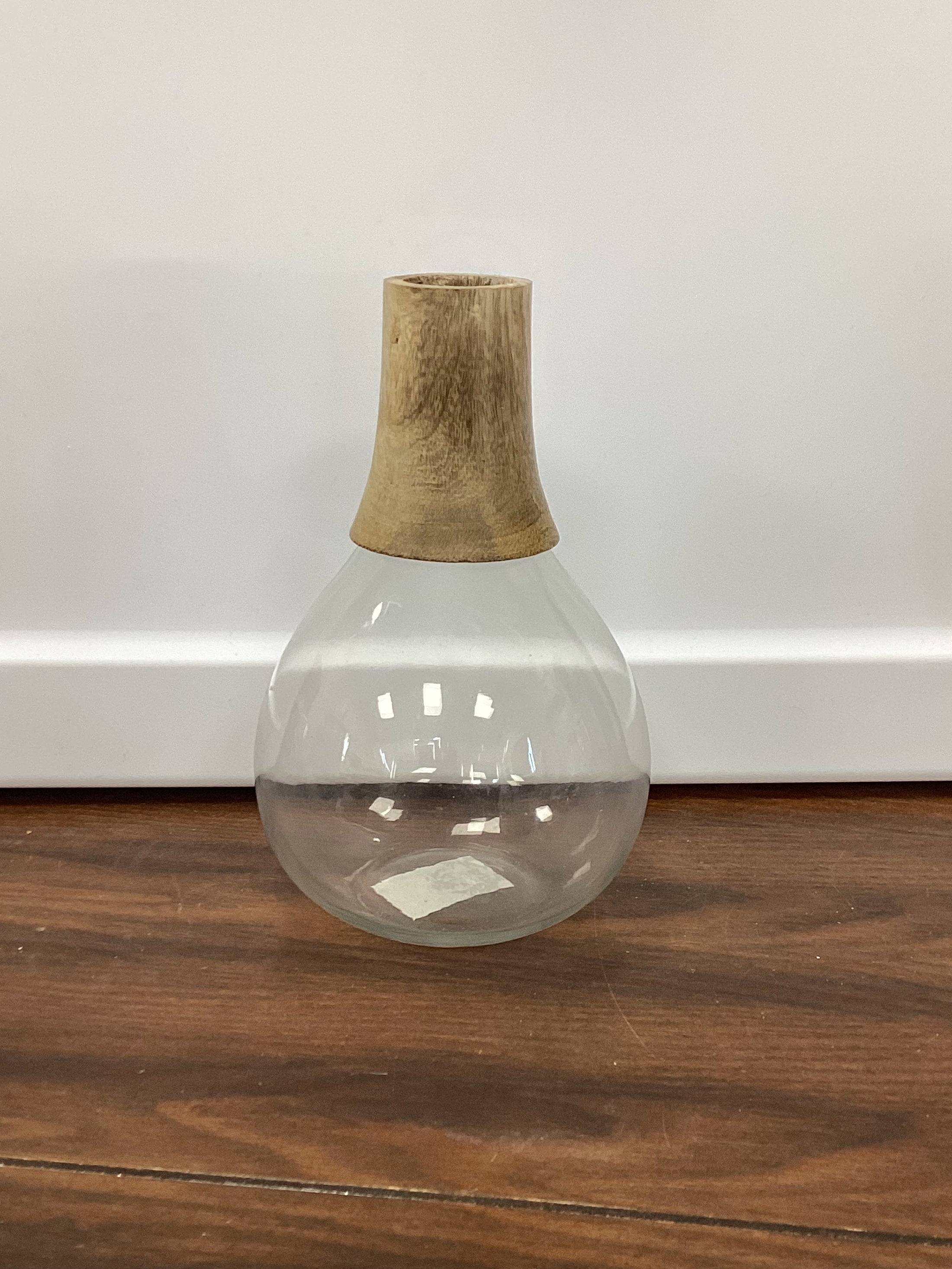 Glass Vases with Wooden Tops