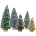 Load image into Gallery viewer, Snowy Green Bottle Brush Tree Set
