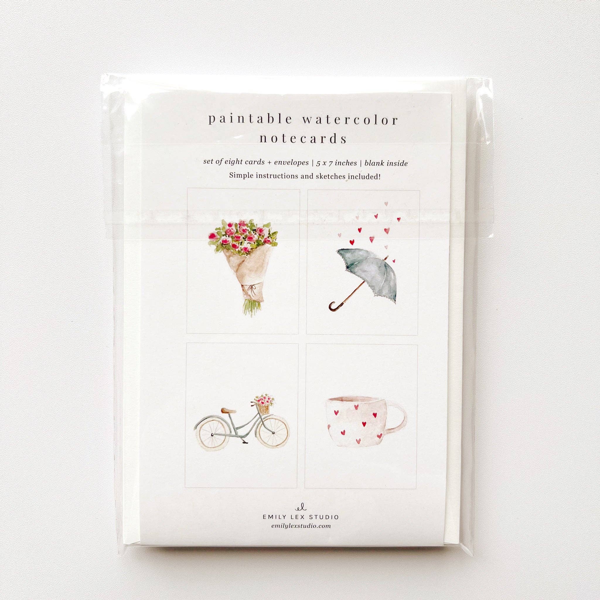 Love sweet love paintable watercolor notecard set