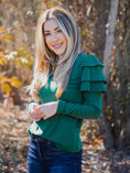 Load image into Gallery viewer, Aida Ruffle Shoulder Long Sleeve Top
