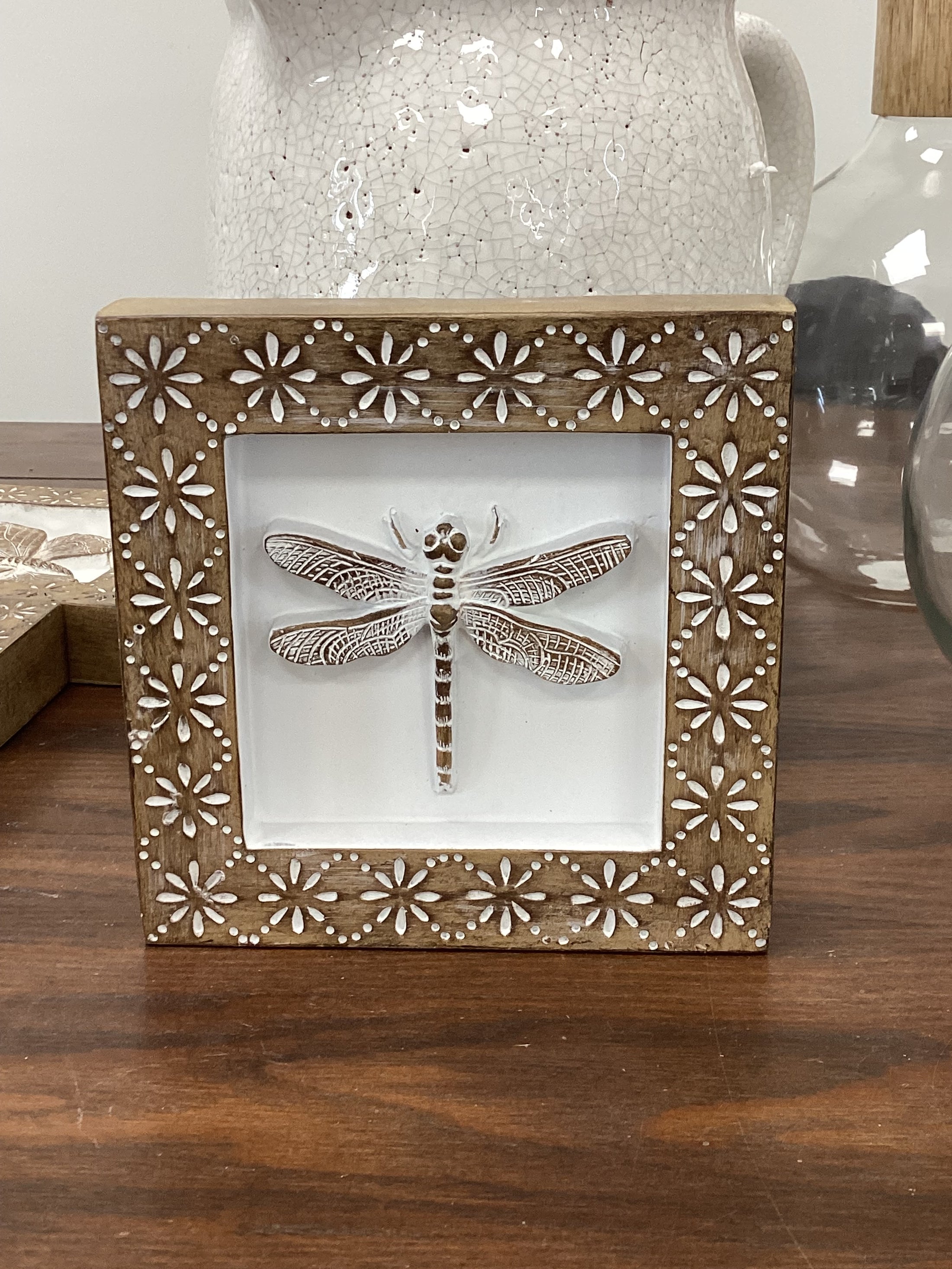 Whitewashed carved Resin Insect boxes