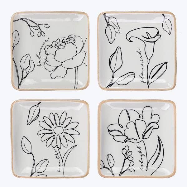 Ceramic Human Nature Trinket Dishes, 4 Ast.
