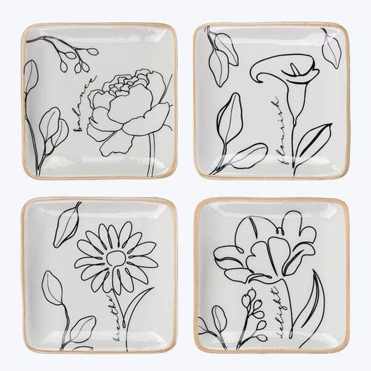 Ceramic Human Nature Trinket Dishes, 4 Ast.