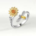 Load image into Gallery viewer, Sunflower Anxiety Fidget Spinner Ring in 925 Sterling Silver
