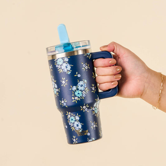 20 oz Lifestyle Flip Straw Tumbler-Endless Daydream Navy