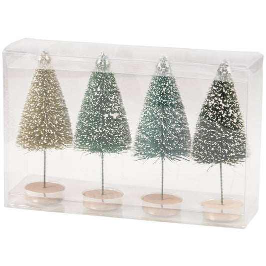 Green Winter Bottle Brush Tree Set