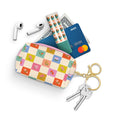 Load image into Gallery viewer, Checkerboard Blooms Key Chain Pouch
