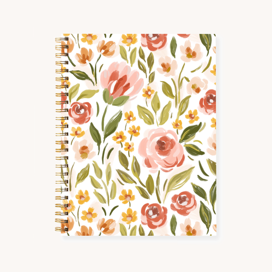 Spring Garden 7x9 Hardcover Spiral Notebook