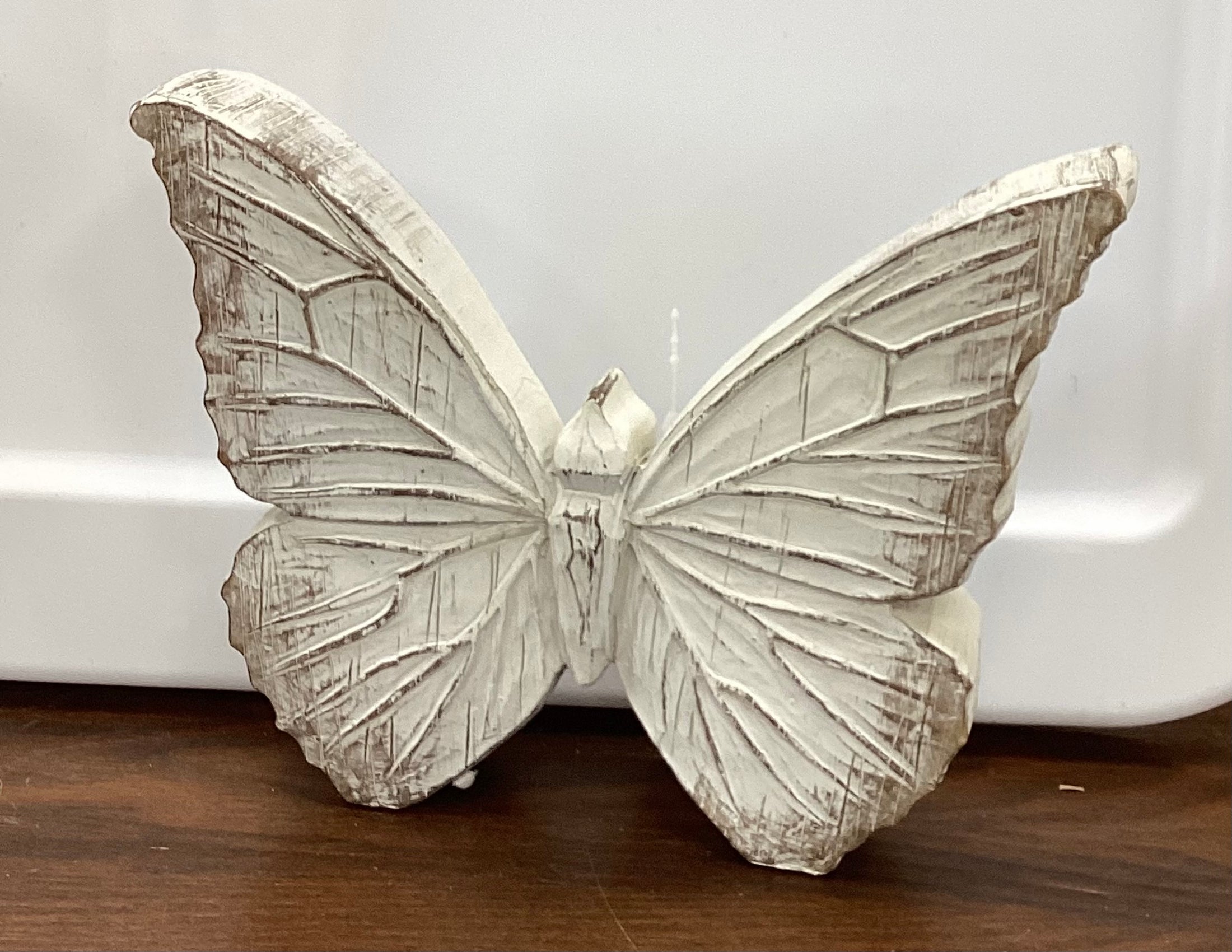 Whitewashed Resin Butterfly