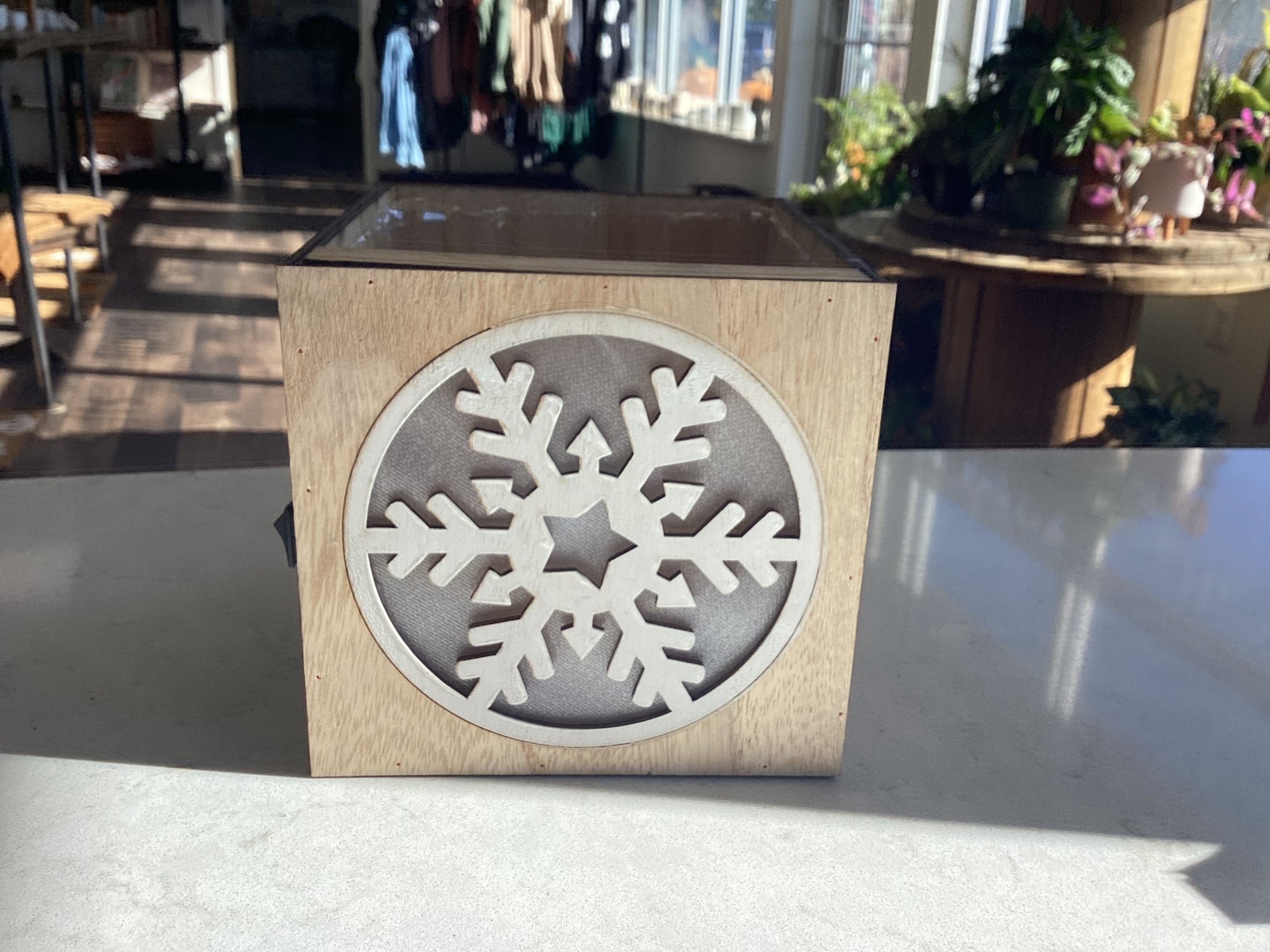 Wooden Snowflake Box