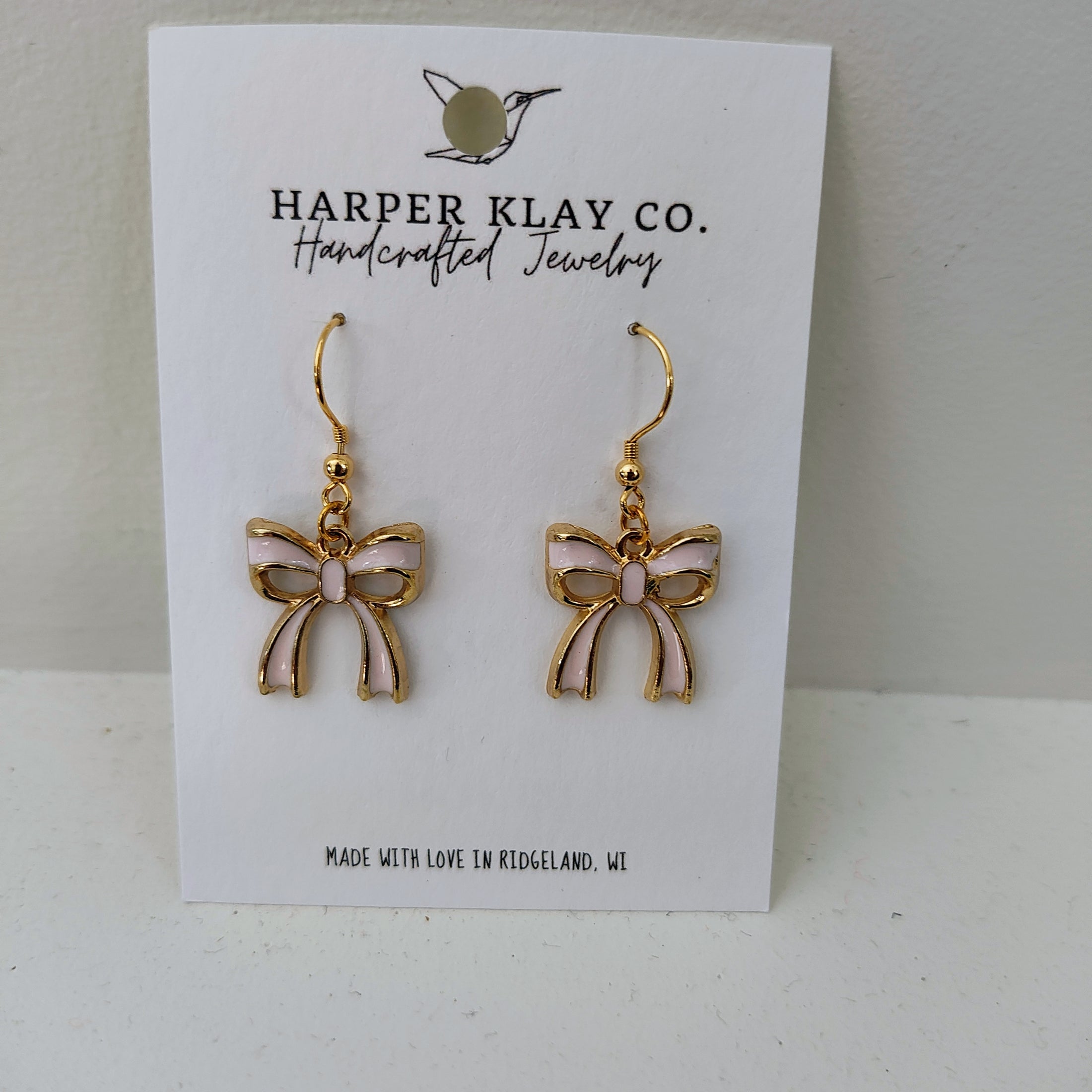 Pink Bow Earrings