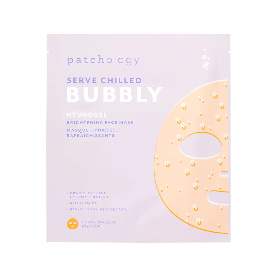 BUBBLY SERVE CHILLED
HYDROGEL
BRIGHTENING FACE MASK