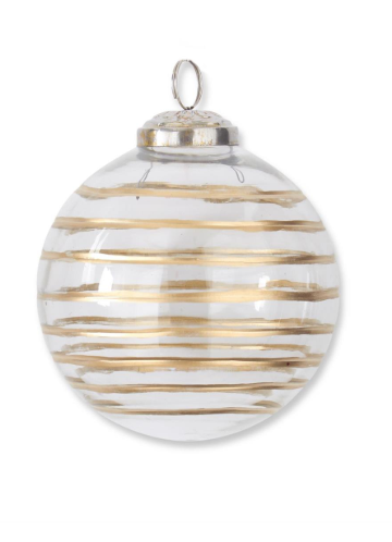 Gold Gilded Stripe Etched Ornament