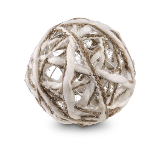 Cream & Tan Yarn Ball Ornament