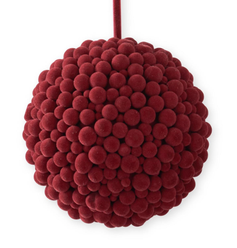 Burgundy Multi Size Pom Pom Ornament