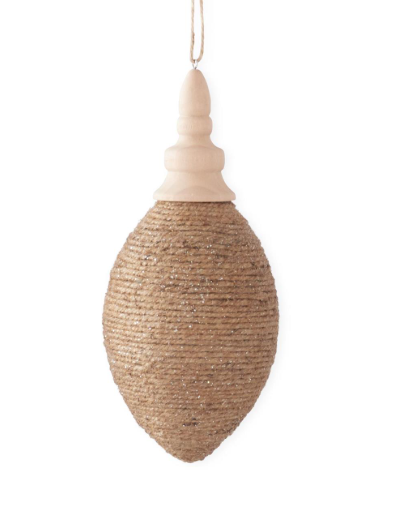 Teardrop Jute Wrapped Ornament