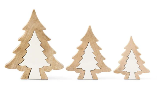 Wood Tree with Enamel Cut Out Decor - Each Size Sold Seprately