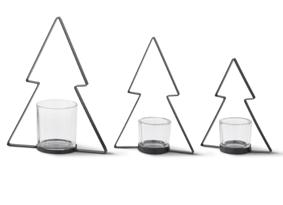 Black Metal Christmas Tree Candle Holder - Each size Sold Separately