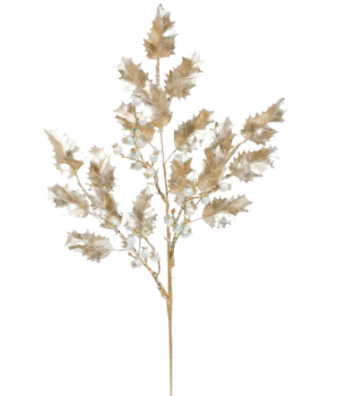 White and Gold Holly Stem