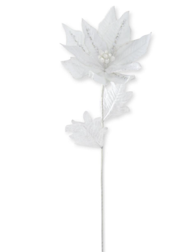 White Velvet Poinsettia Stem