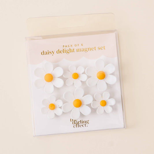 Daisy Delight Magnet Set-White