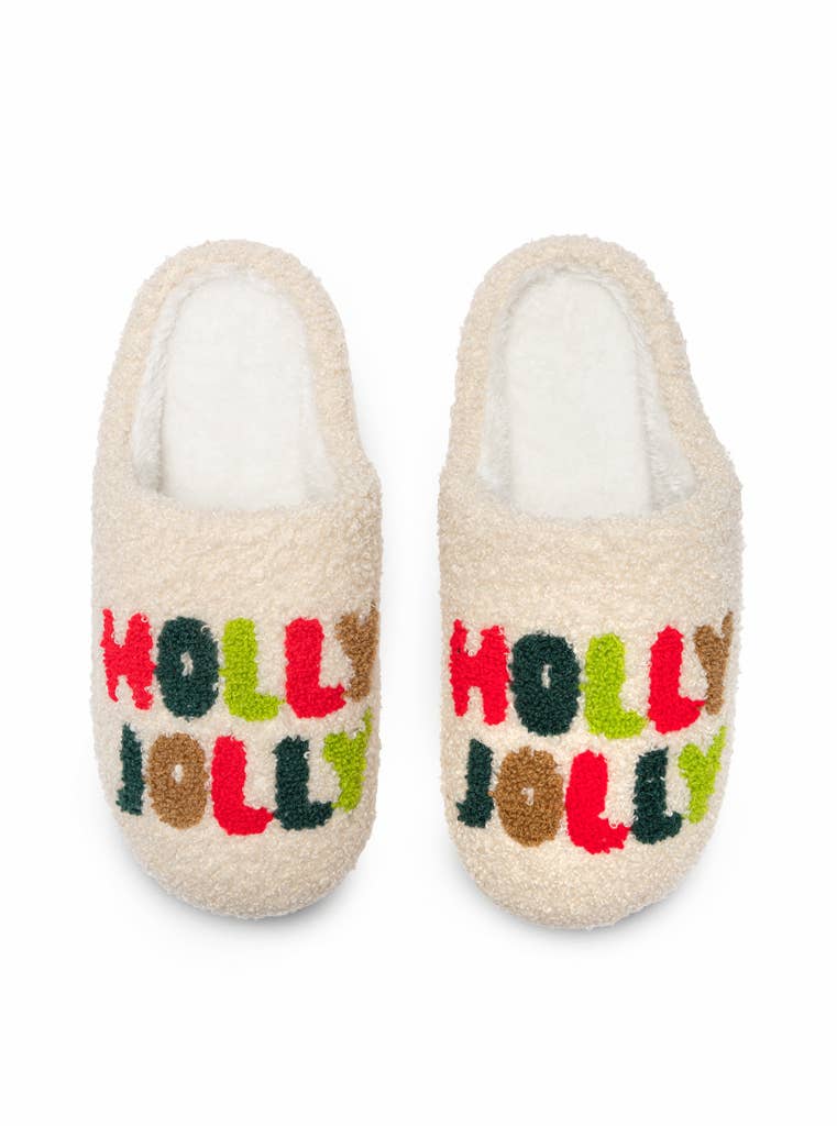 Indoor / Outdoor Slippers - Christmas Holiday- "Holly Jolly"