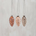 Load image into Gallery viewer, Glass Pinecone Christmas Ornament Set
