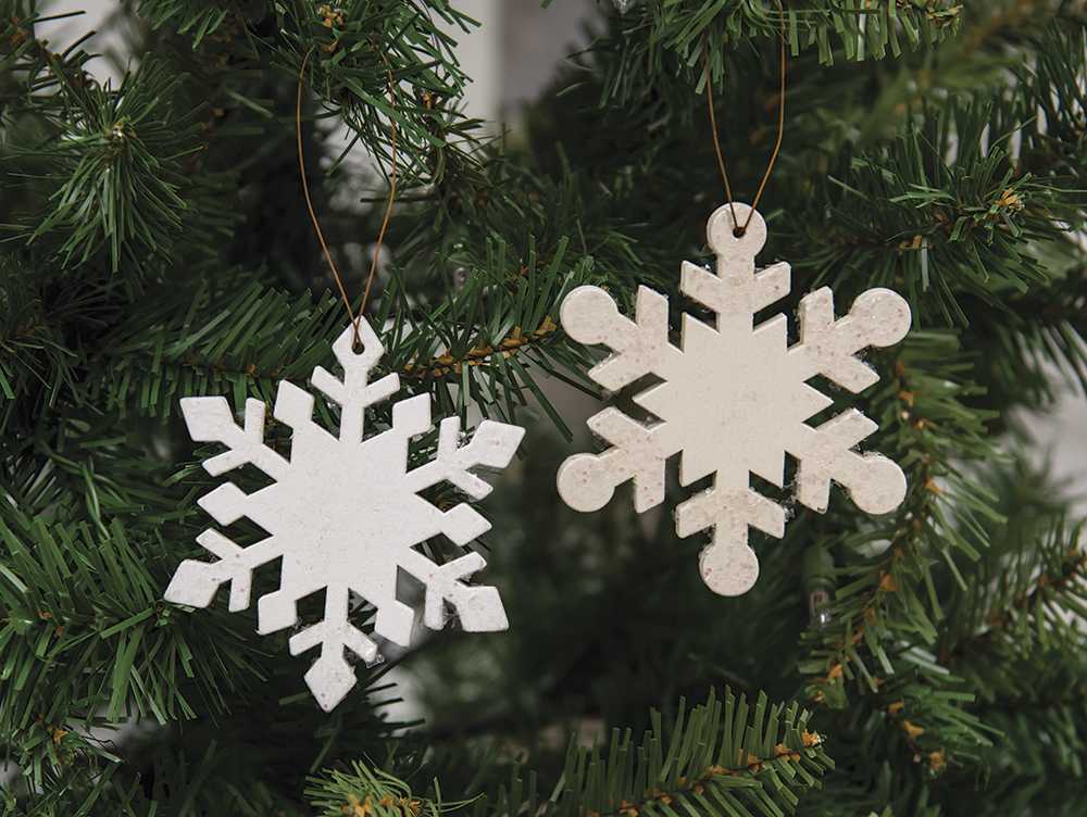 Wood Snowflake Christmas Ornament, 2 Assorted