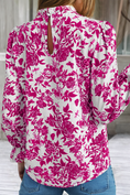 Load image into Gallery viewer, LDC Floral Print Flounce Sleeve Keyhole Back Blouse

