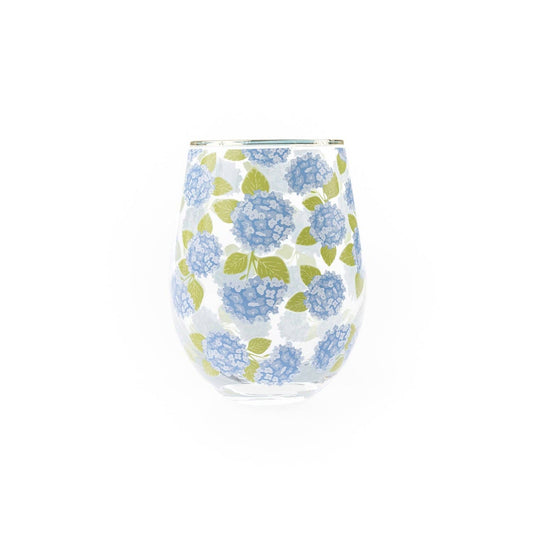 Stemless Wine Glass | Hydrangea