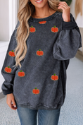 Load image into Gallery viewer, LDC Halloween Pumpkin Graphic Drop Shoulder Sweatshirt
