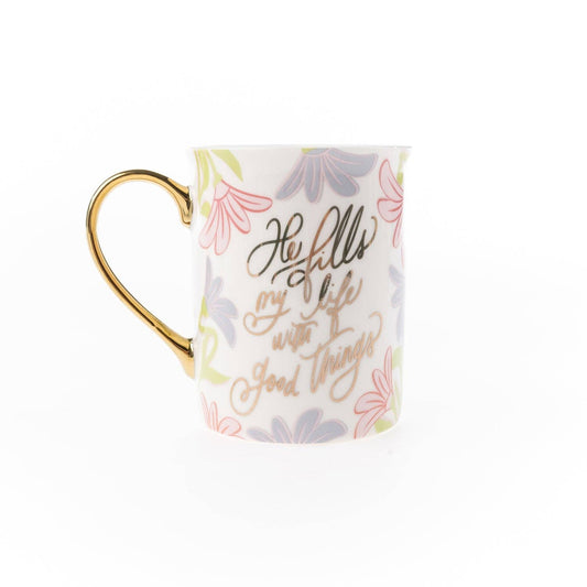 Gold Handle Mug | Fills My Life With Good Things