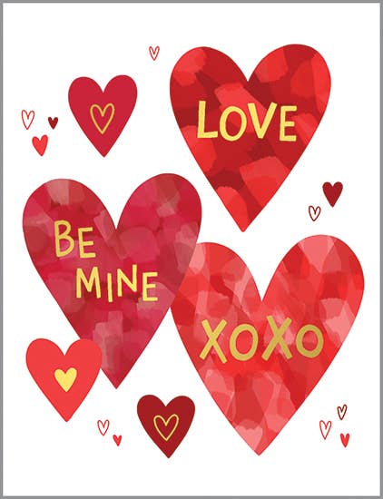 Valentine Greeting Card - Bright Hearts - Love Hearts