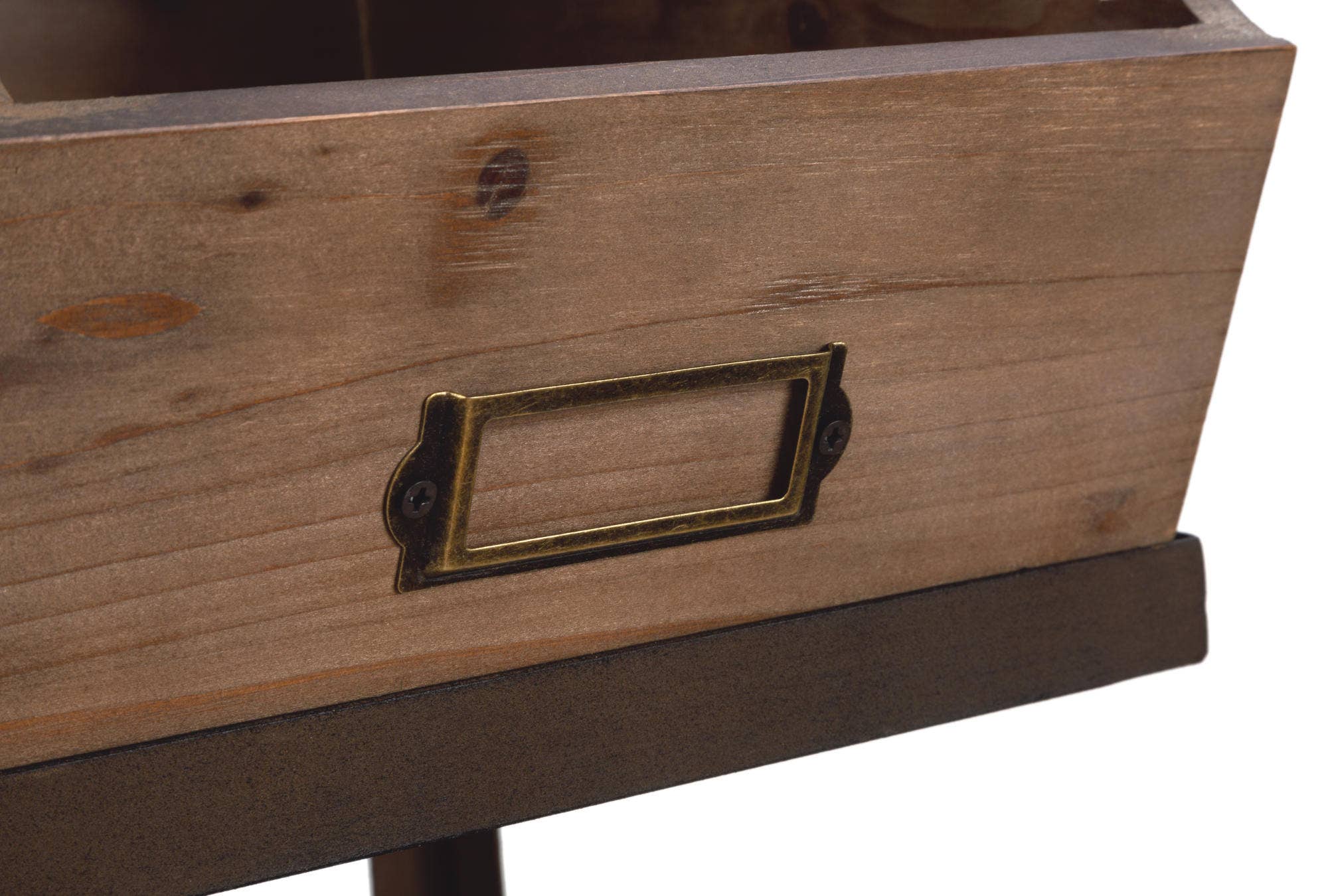 Industrial Wooden Bin Organizer with 7 bins