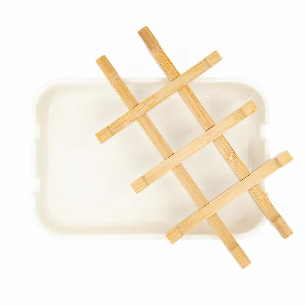 Bamboo Grid Soap Dish - Plant Fiber Lift