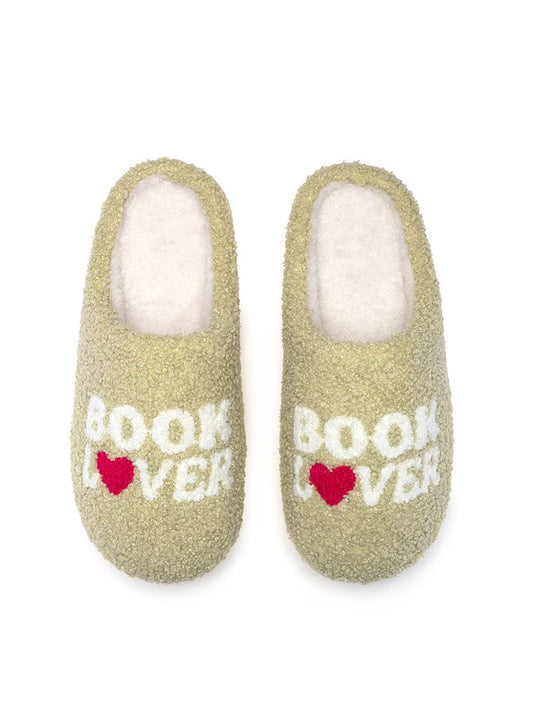 Indoor / Outdoor Slippers - "Book Lover" - Sage Green