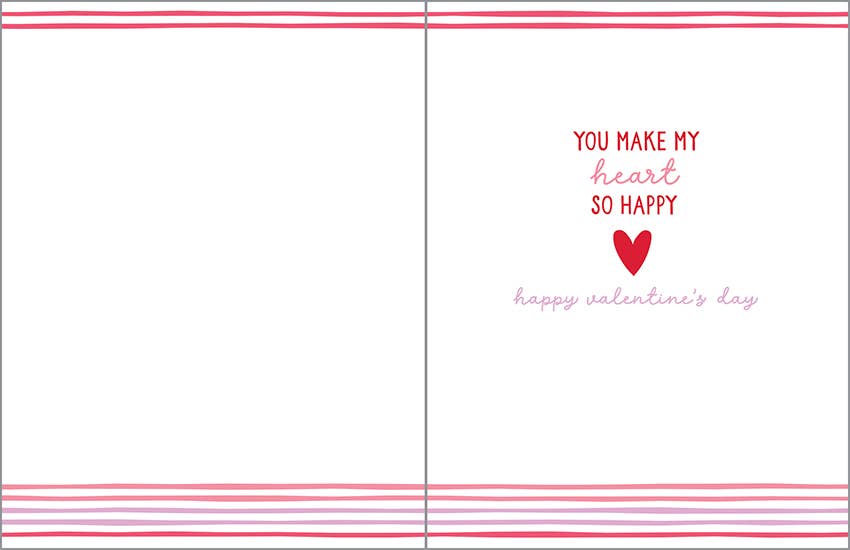 Valentine Greeting Card - Bright Hearts - Love you Stripes